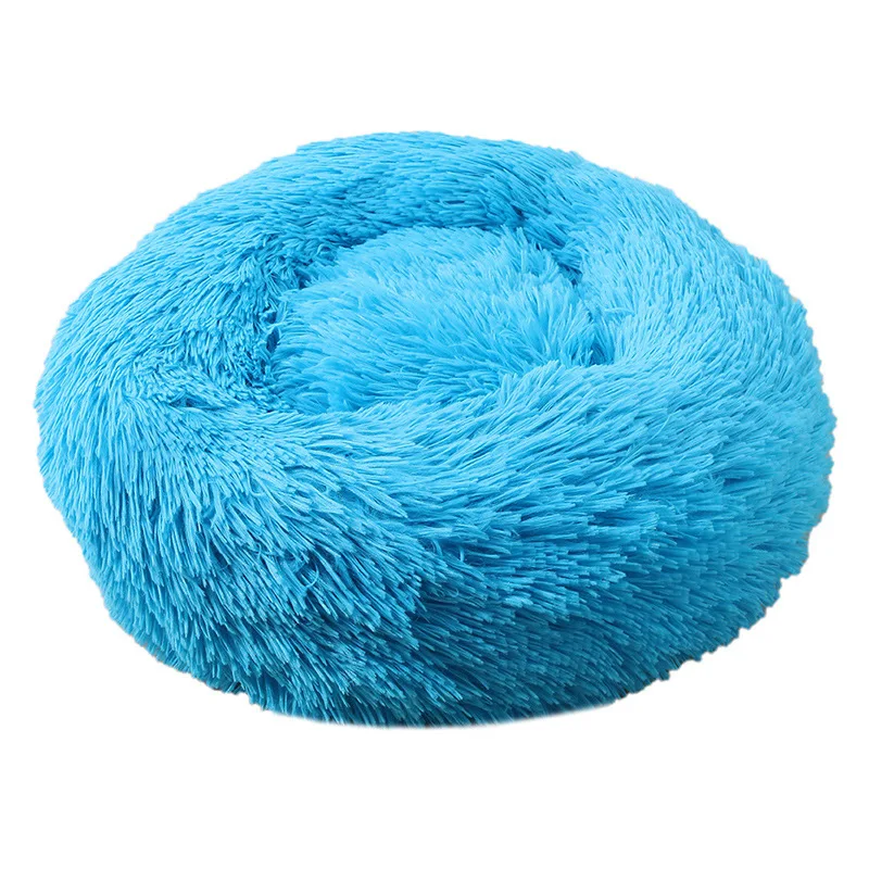 

Dog Pet Bed Kennel Round Cat Bed Winter Warm Dog House Sleeping Bag Long Plush Super Soft Pet Bed Puppy Cushion Mat Cat Supplies