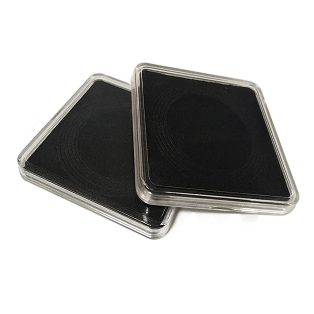 4Pcs Acrylic Commemorative Coin Storage Box Case with Gasket for 40mm/43mm/46m/49mm/52mm/55mm Collection Coin Holder Organizer