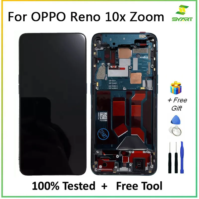

6,6 "Amoled ЖК-экран для Oppo Reno 10x zoom ЖК-экран рамка + сенсорная панель дигитайзер с рамкой для Oppo Reno 10x Zoom