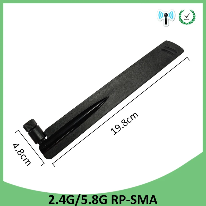 2 шт. 4 ГГц 5G Гц 5 8 GHz антенна реальные 8dBi RP-SMA Dual Band 4G 8G Wi-Fi антенны SMA типа мама + 21 см
