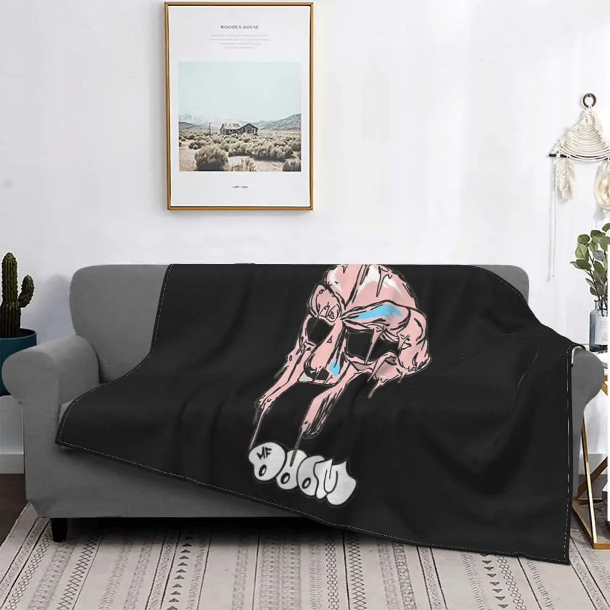 

Mfdoom-colcha a cuadros de estilo hip hop para cama, cobertor de forro polar para sofá, colchas para cama, superventas