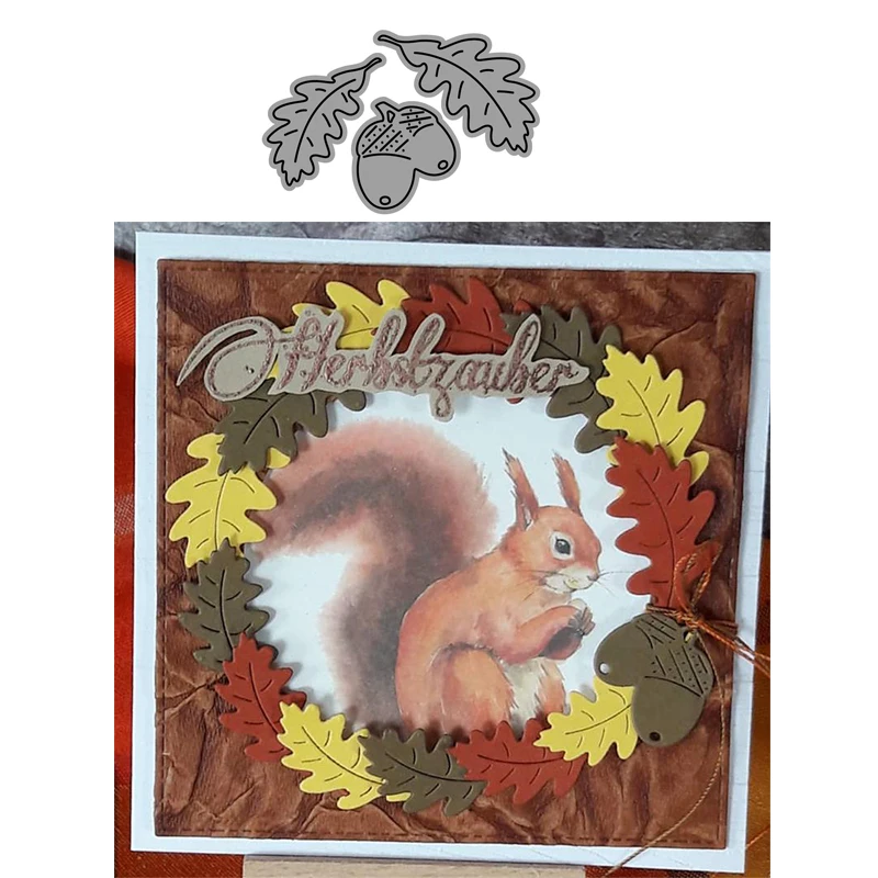 

Pine Cones Leaves New Design Metal Cutting Dies Craft Stencil Diy for Scrapbooking Handmade Card Make Shape Album Decor Model