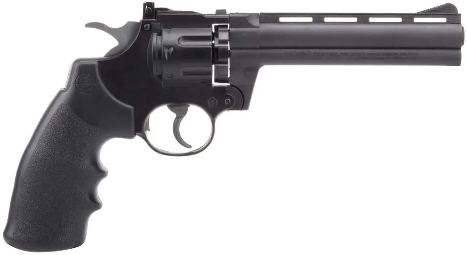 

Crosman Vigilante Semi-Auto CO2 Powered Pellet Revolver with 6-Inch BarrelMetal wall plate