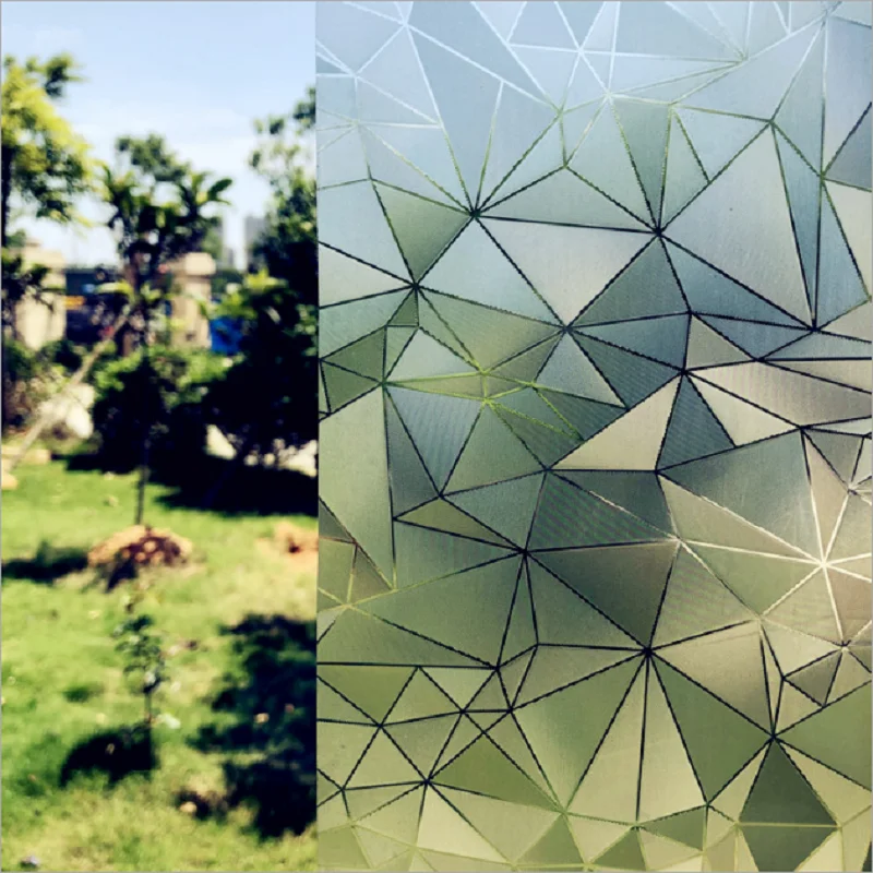 Оконная пленка статическое прилипание не токсичная ПВХ треугольный узор частная