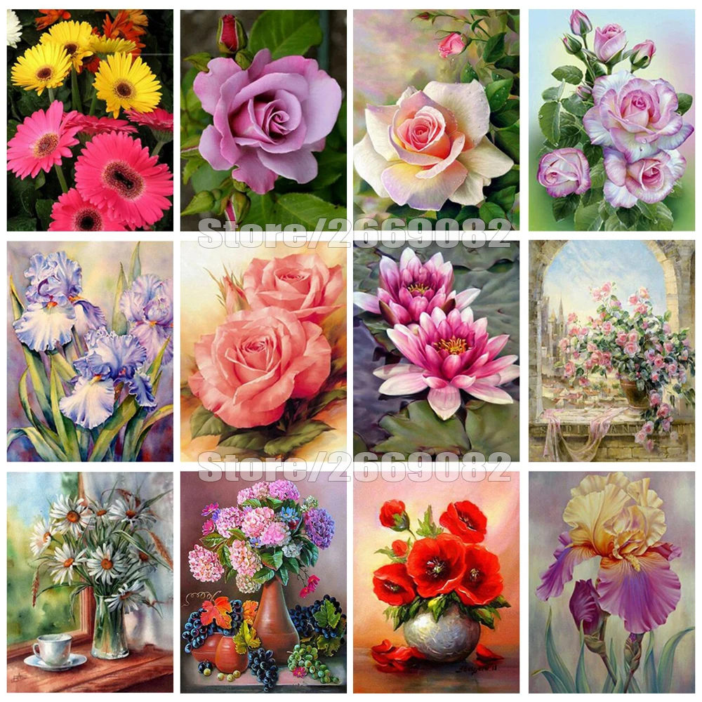 

Full Square 5D Diamond Embroidery Flower Home Decoration Diamond Painting Vase Picture Of Rhinestones DIY Handmade Gift TT1850