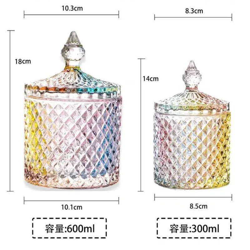 Цветная стеклянная банка в европейском стиле контейнер для хранения конфет
