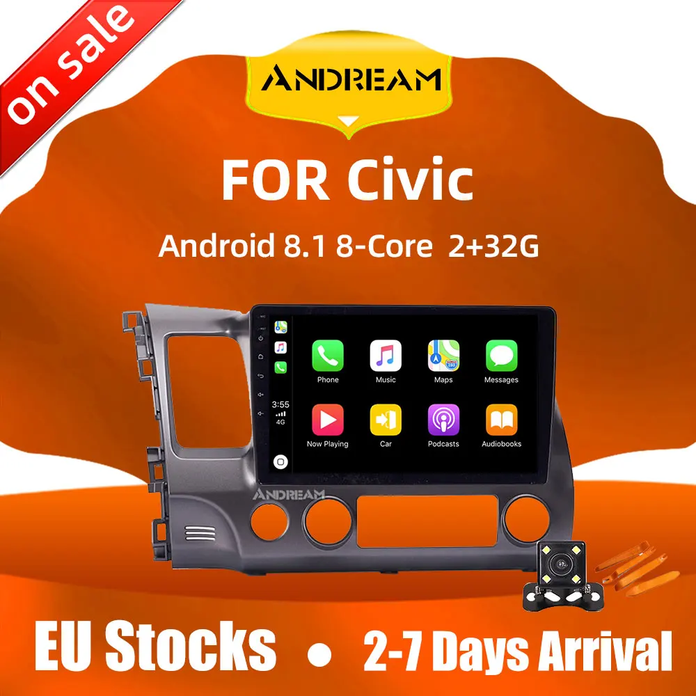 Автомобильный мультимедийный плеер для Honda Civic Android 8 1 2004 2011 10 &quot2G 32G Navi головное