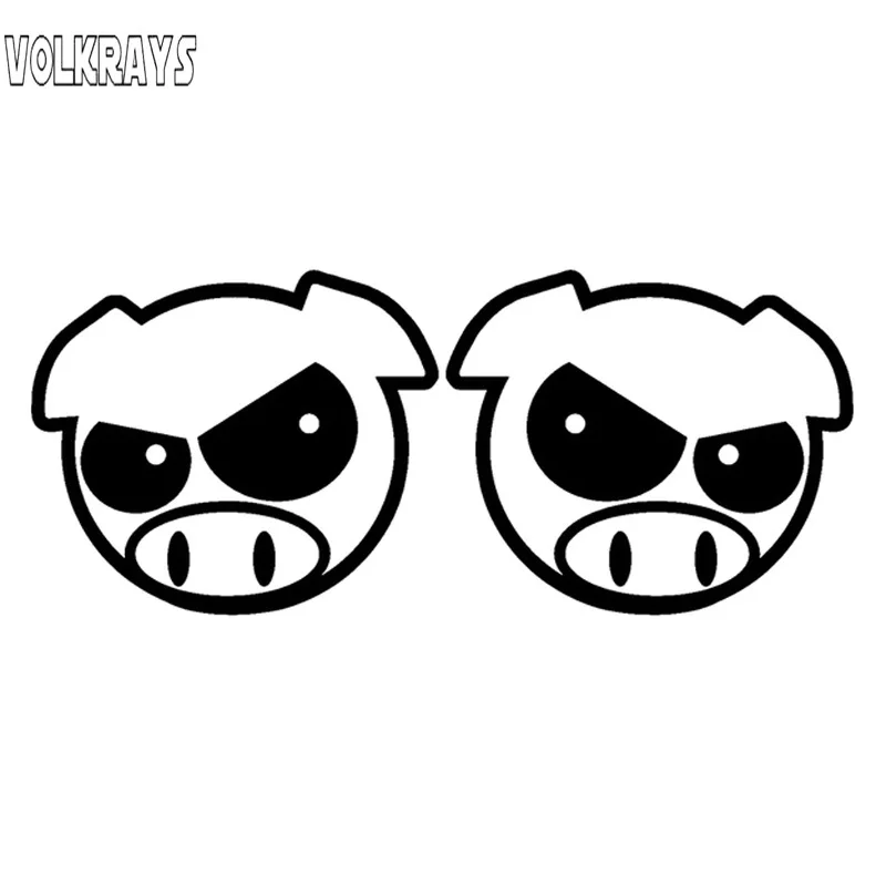 Volkrays Мультяшные автомобильные наклейки злые ралли свинки аксессуары для зеркала
