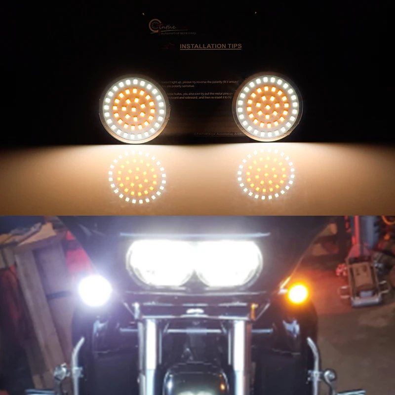 IJDM Белый/янтарный 1157 полный светодиодный сигнал поворота светильник лампы для