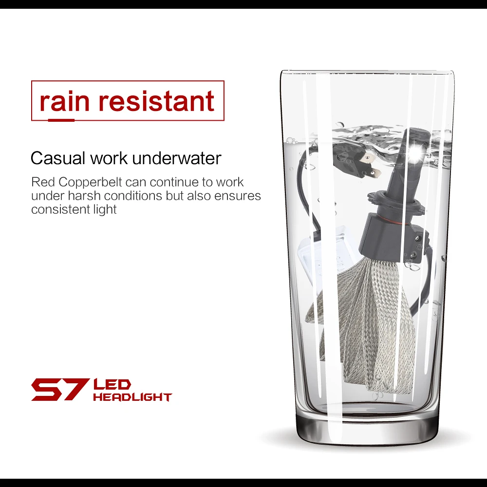 Светодиодный подвесной светильник S7 2 шт. автомобильный ing H7 H3 H11 H4 светодиодный