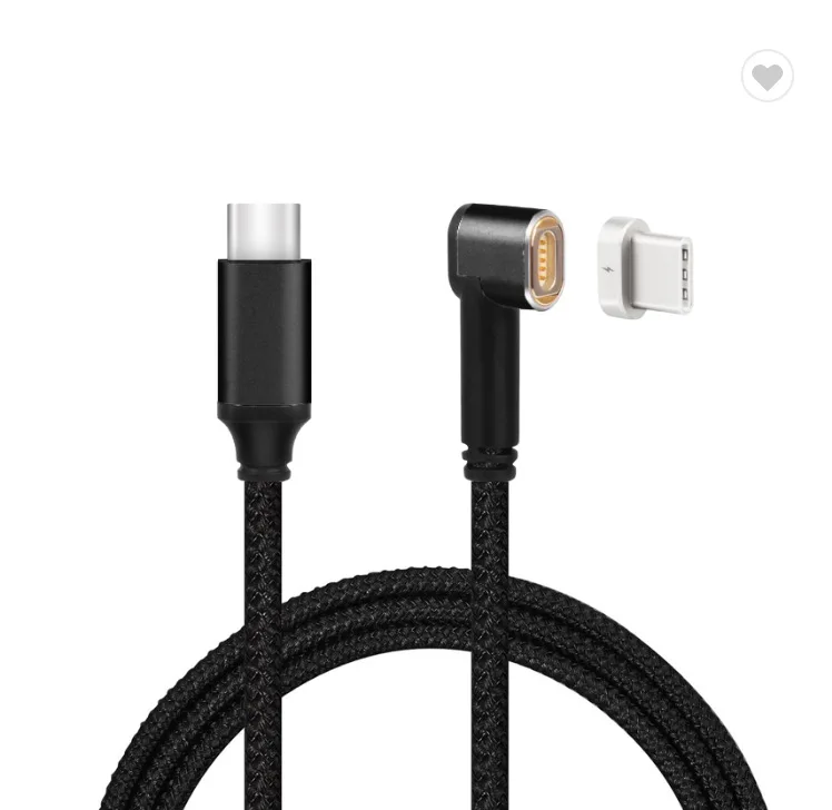 All black Type C 2 м 87 Вт Магнитный PD type C к usb type C кабель для быстрой зарядки 4.5A USB C кабель для зарядного устройства для Macbook Pro air huawei samsung S9 S10 - Цвет: All black Type C