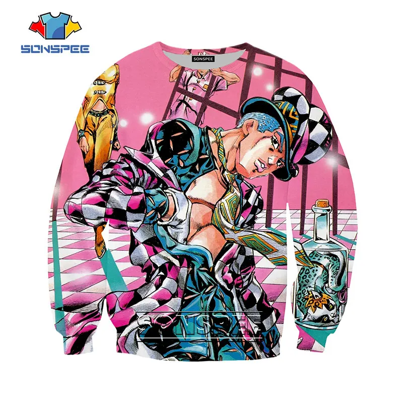 Толстовка SONSPEE JoJo Bizarre Adventure новая осенняя мужская женская модная толстовка с