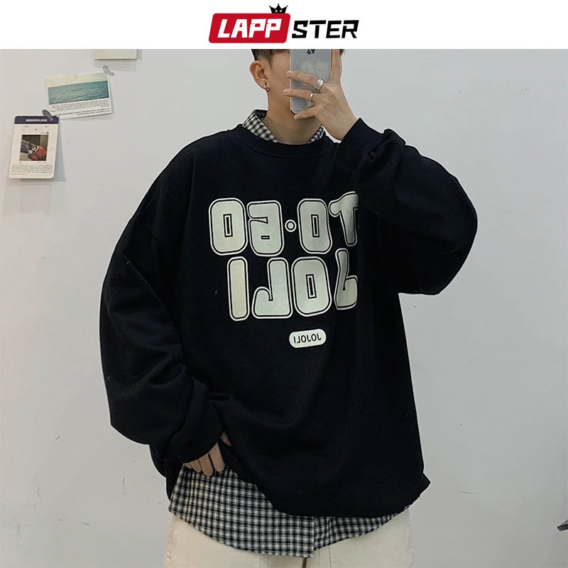 LAPPSTER мужская Японская уличная одежда с буквенным принтом толстовки 2019 пуловер