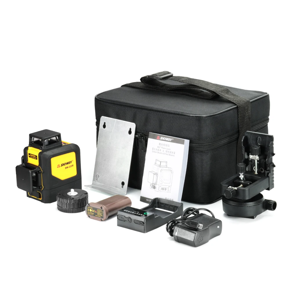 

SNDWAY Rotary 3D 12 Lines 360 Green Red Beam Self-Leveling Horizon Vertical Cross laser line measuring instruments Laser Level