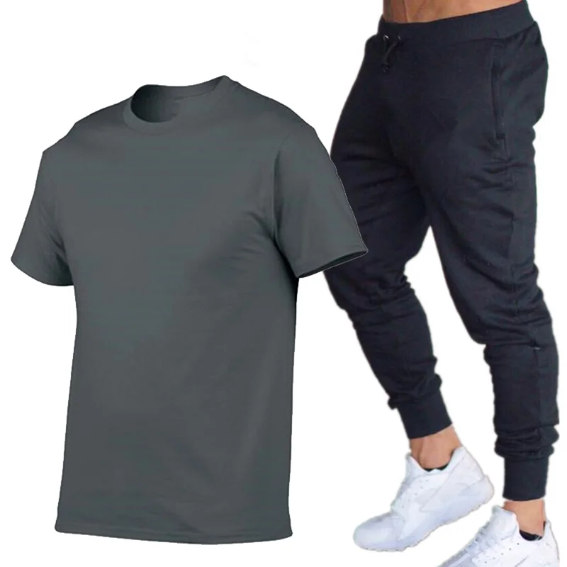 

2021 new fashion casual and comfortable men's sports shirt + pants 2-piece casual sportswear spring and summer new casual fashio