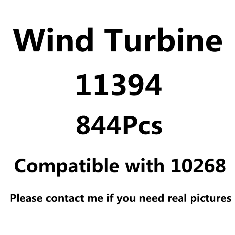 

IN STOCK 11394 844pcs Wind Turbine Windmill With LED Power Function Bricks Building Blocks Toys For Children Gifts 10268 37001