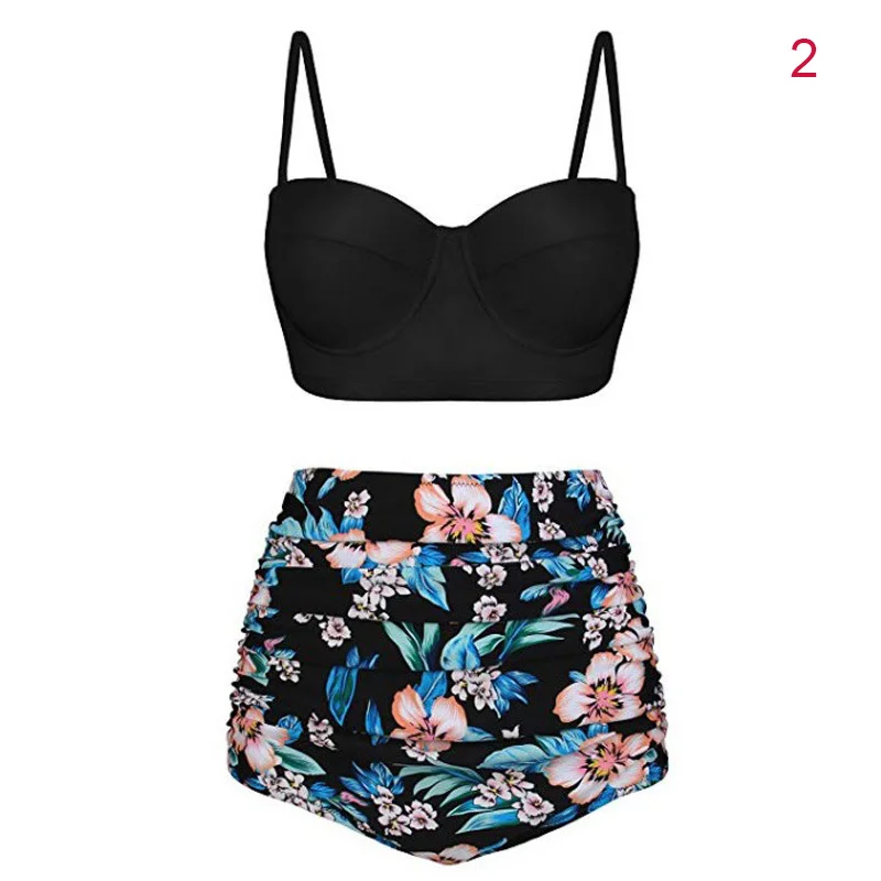 Новинка бикини Женский Топ с высокой талией танкини со штанами бретельками