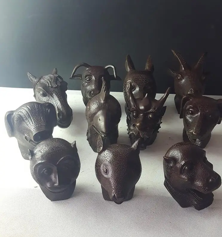 

Pure bronze, twelve animal heads, antique collections, decorative crafts.1pc
