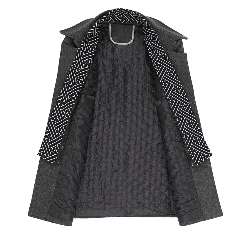 

Winter Wool Jacket Men's Coat Warm 2020 Fashion Long Jacket Business Casual Overcoat Cardigan 471480