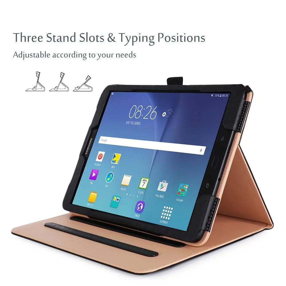 

Retro Multifunction PU Leather Case Cover For Samsung Galaxy Tab S3 9.7 Case SM-T820 T825 with Hand Strap Cases+Card Slot Pocket