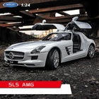 Модель белого автомобиля welly 1:24 Mercedes SLS AMG из сплава, имитация автомобиля, украшение, коллекция, подарок, игрушка, литье под давлением для мальчиков