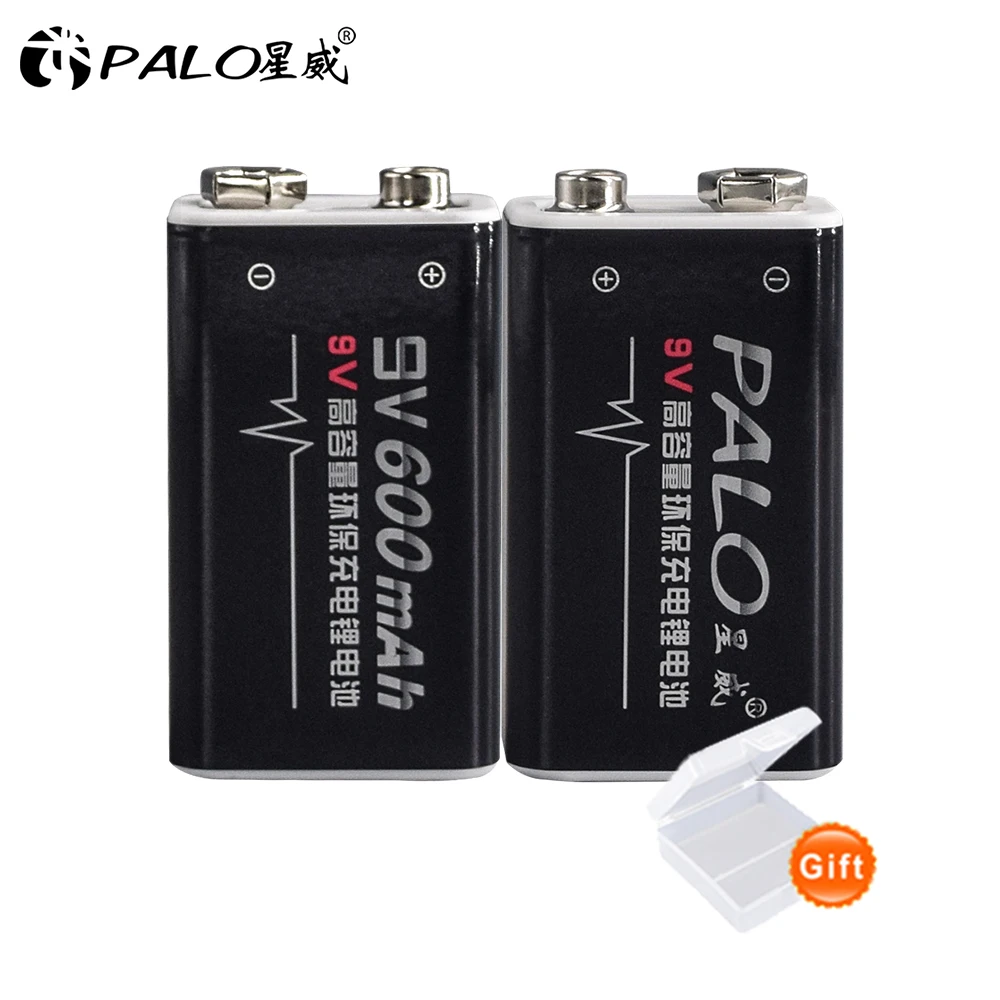 Аккумуляторная батарея PALO 6F22 литий ионный аккумулятор 9 В 600 мА/ч для гитары и