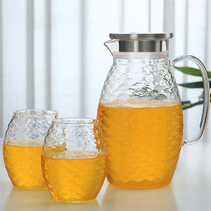 Стеклянный Горшок для воды большой емкости с рыбьей чешуей термостойкий