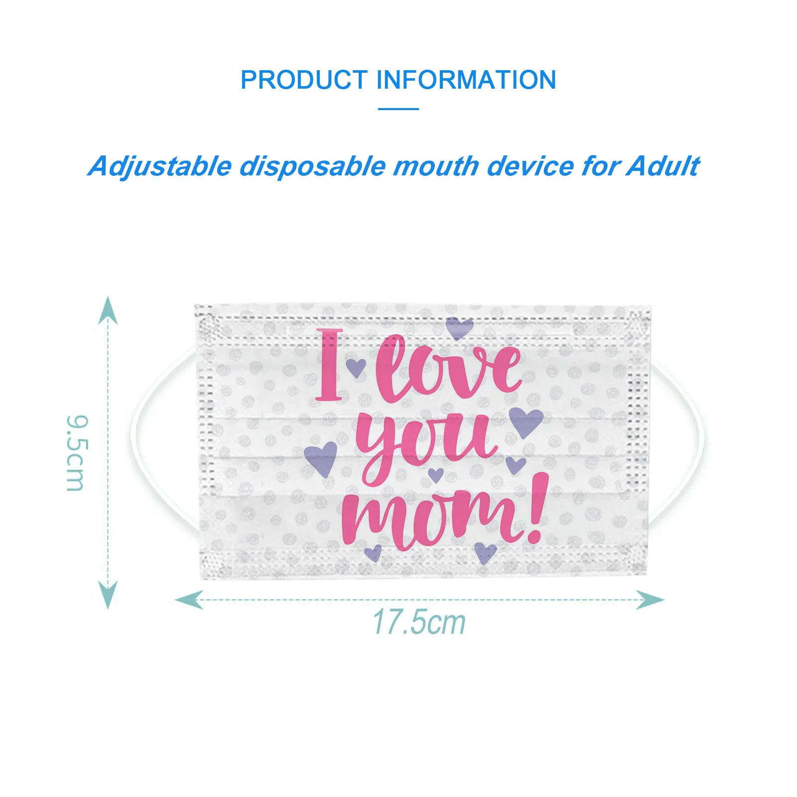 

Mascarillas Disposable Face Mask Black Filters Masks Adults Mascara Mother's Day Facial Mouth Mask Mouth Caps Masque Rose 50pcs