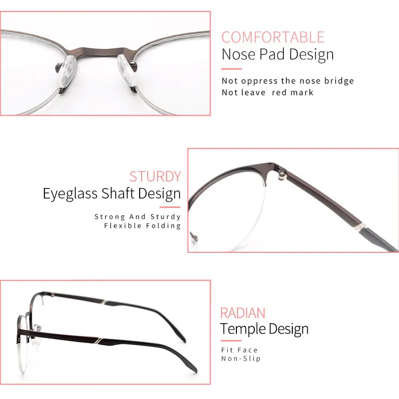 

LUCIDIE Female Metal Round Glasses Frame Women Vintage Eyeglasses Frame Optical Prescription Eyewear Anti Blue Light Spectacles