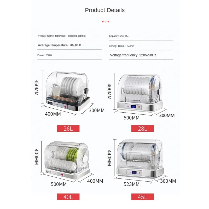 

Kitchen Rack Home Tabletop Disinfection Cupboard Put The Bowl Chopsticks Storage Box with Cover Leaching Dishes Storage