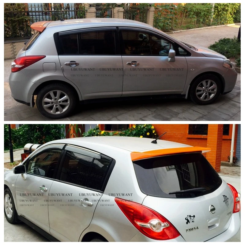 ABS Материал задний спойлер для Nissan TIIDA 2007 2011 грунтовка Цвет автомобильное