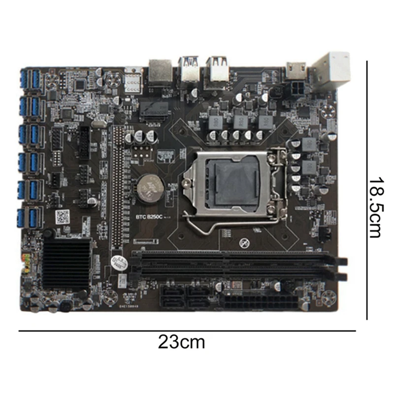 B250C Mining Motherboard with G3900 CPU+2XDDR4 4G 2666Mhz RAM+SATA Cable+Switch Cable 12XPCIE to USB3.0 Card Slot Board | Компьютеры и