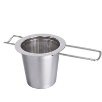 1pc stainless steel tea infuser filter long handle folding tea strainer reusable tea filter basket for brewing loose leaf tea
