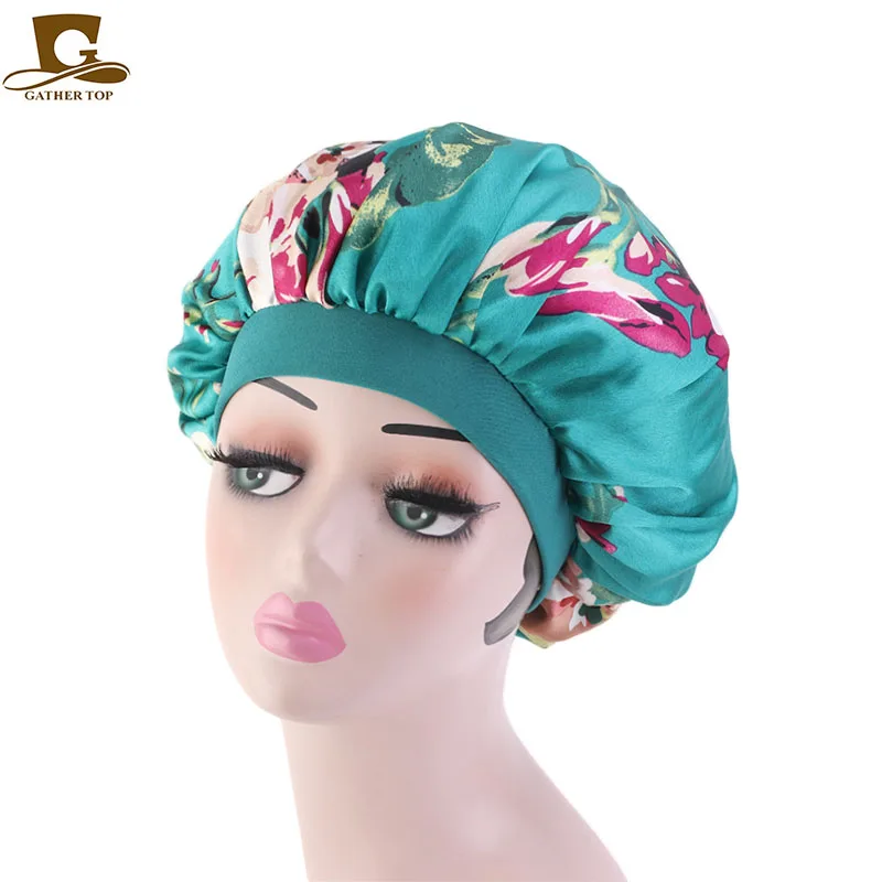 

Satin Bonnet Salon Bonnet Beanie Night Hat Hair For Natural Curly Hair Night Sleep Cap Braids Women Sleeping Head Cover Wrap Cap