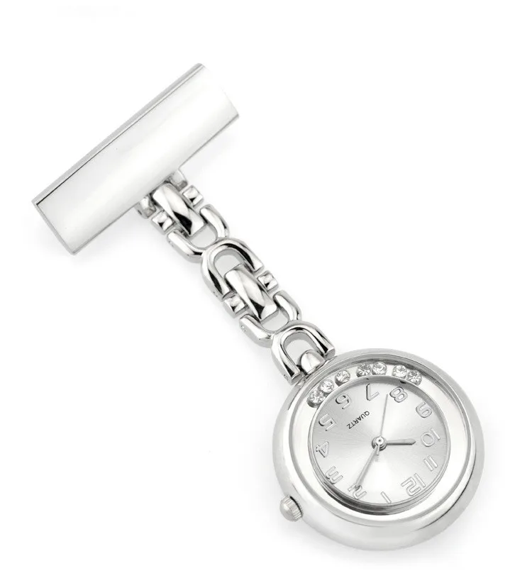 Роскошная медицинская женские медсестра карманные часы Нержавеющая сталь с