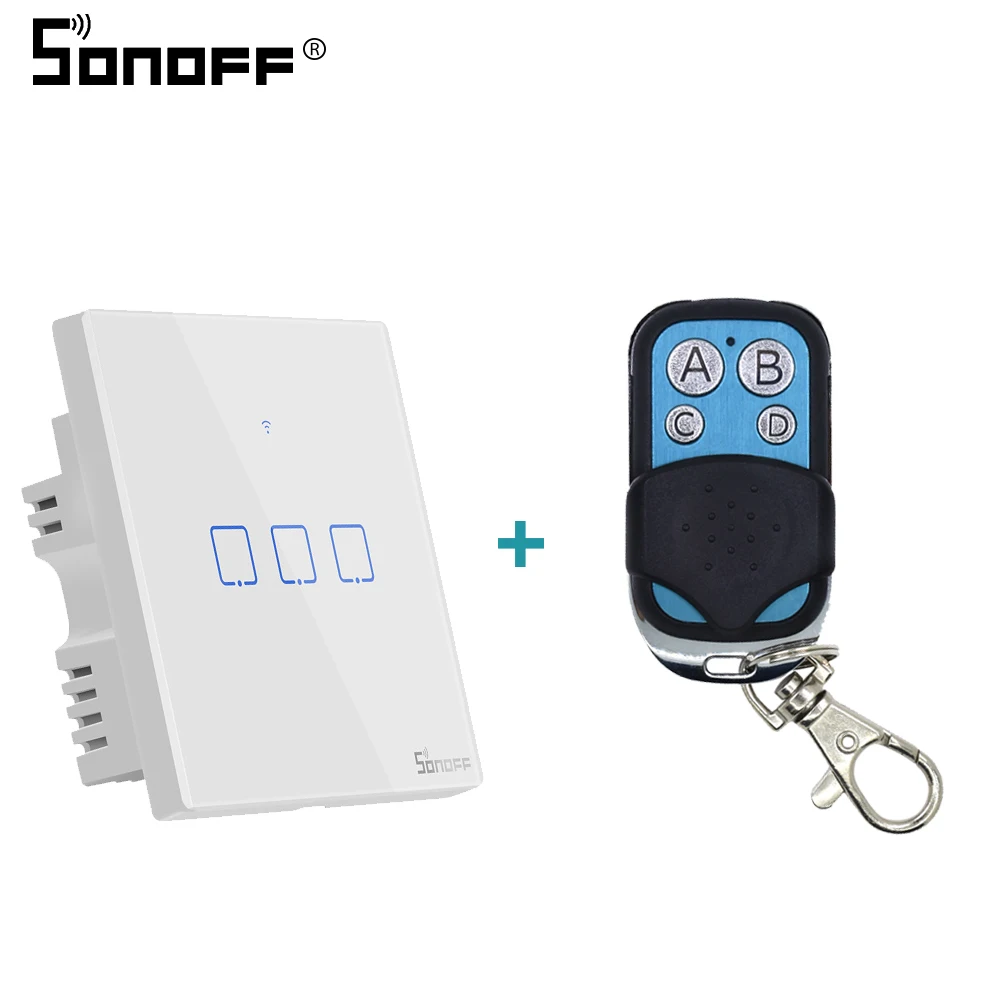 Интеллектуальный выключатель света Sonoff TX RF переключатель Wi Fi T2 220V светильник