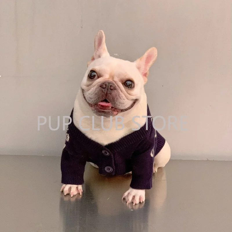 

Модный Кардиган для собак, свитер, джемпер для маленьких и средних собак, зимний теплый наряд для французского бульдога, мопса, щенка корги, ...