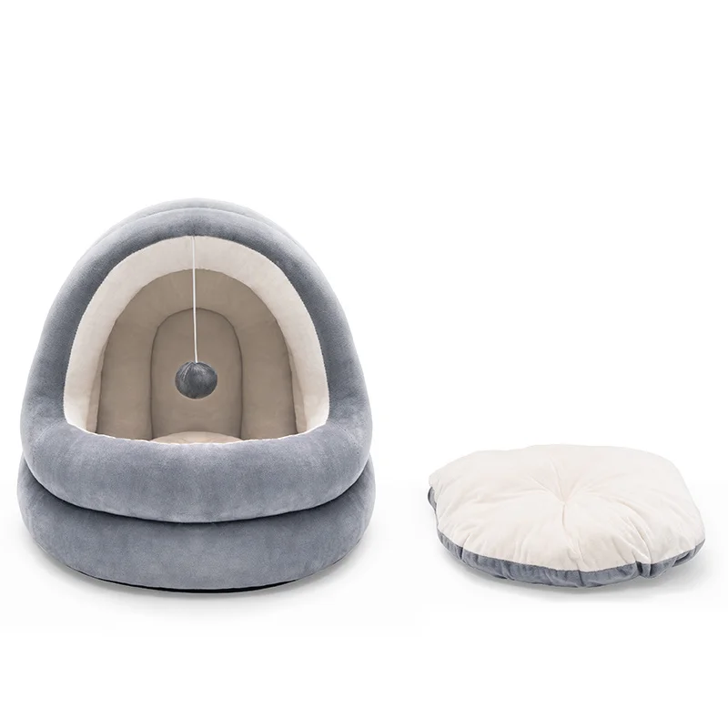 

Luxury Cat Cave Bed Microfiber Indoor Pet Tent Warm Soft Cushion Cozy House Sleeping Beds Nest for Cats Kitty Small Medium Dogs