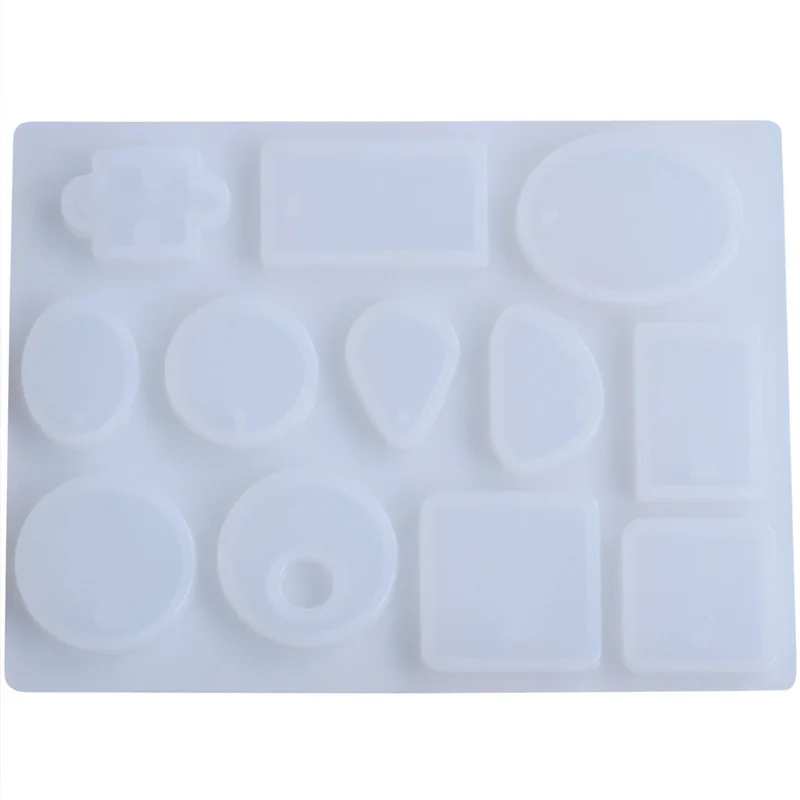 

12 Designs Cabochon Silicone Mold Necklace Pendant Resin Jewelry Making Mould DIY Hand Craft