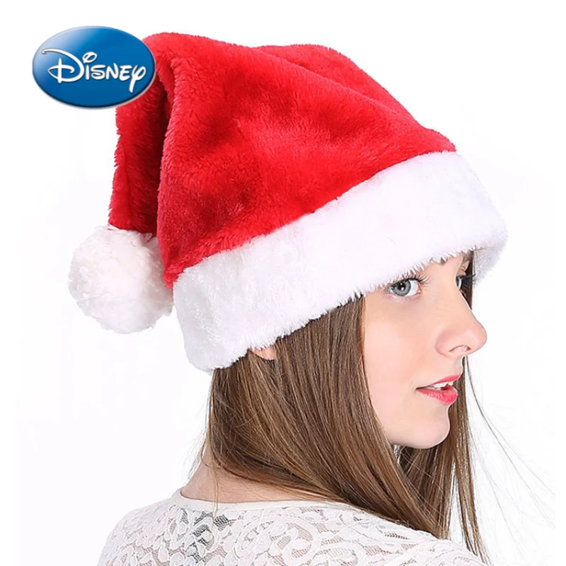 

2022 New Disney Cartoon Christmas Hat Adult Children Red Plush Hat Christmas Santa Claus Home Decoration Decoration Winter Hat