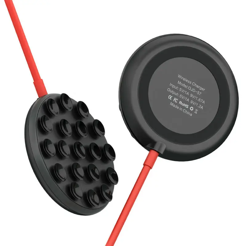 

10W Fast Charging Wireless Charger Pad Dock Super Suction Cup For Mobile Phone