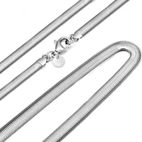 6mm 16inch24inch silver plated copper metal flat snake chain for jewelry necklace making diy handmade supplies findings