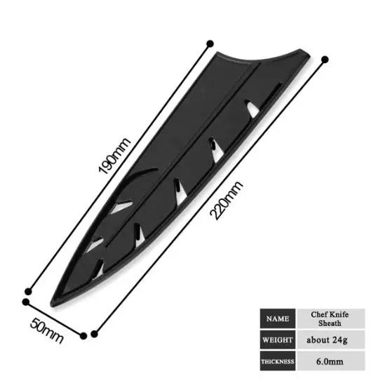 For 8 inch Chef AINZUO 6 шт черный Пластик Кухня Ножи защита лопастей ножны Набор для 3,5, 5, 7, 8, 8, 8 дюймов кухонные аксессуары, нож - Цвет: For 8 inch Chef
