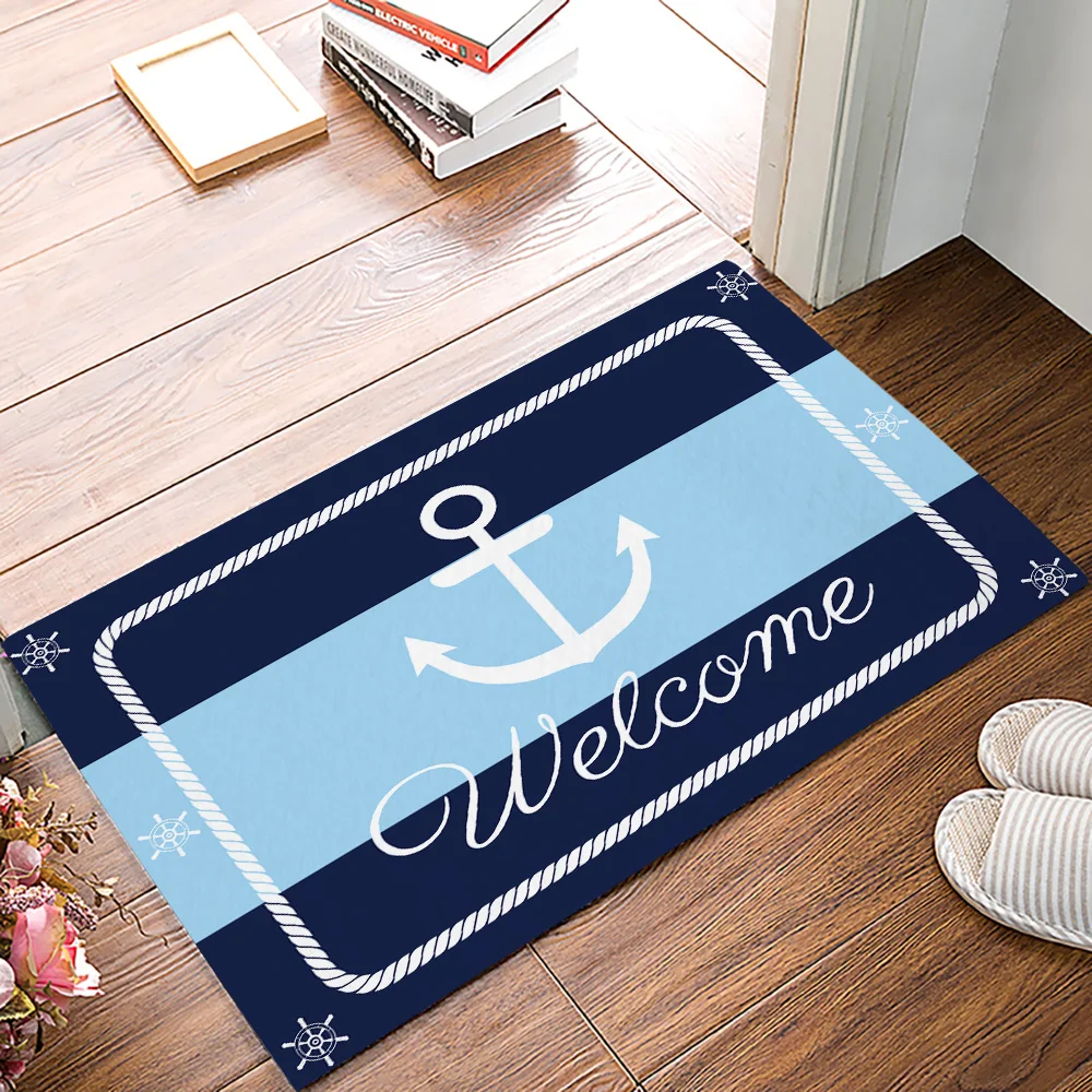 Добро пожаловать коврик для ванной дверной с якорем нескользящий ковер