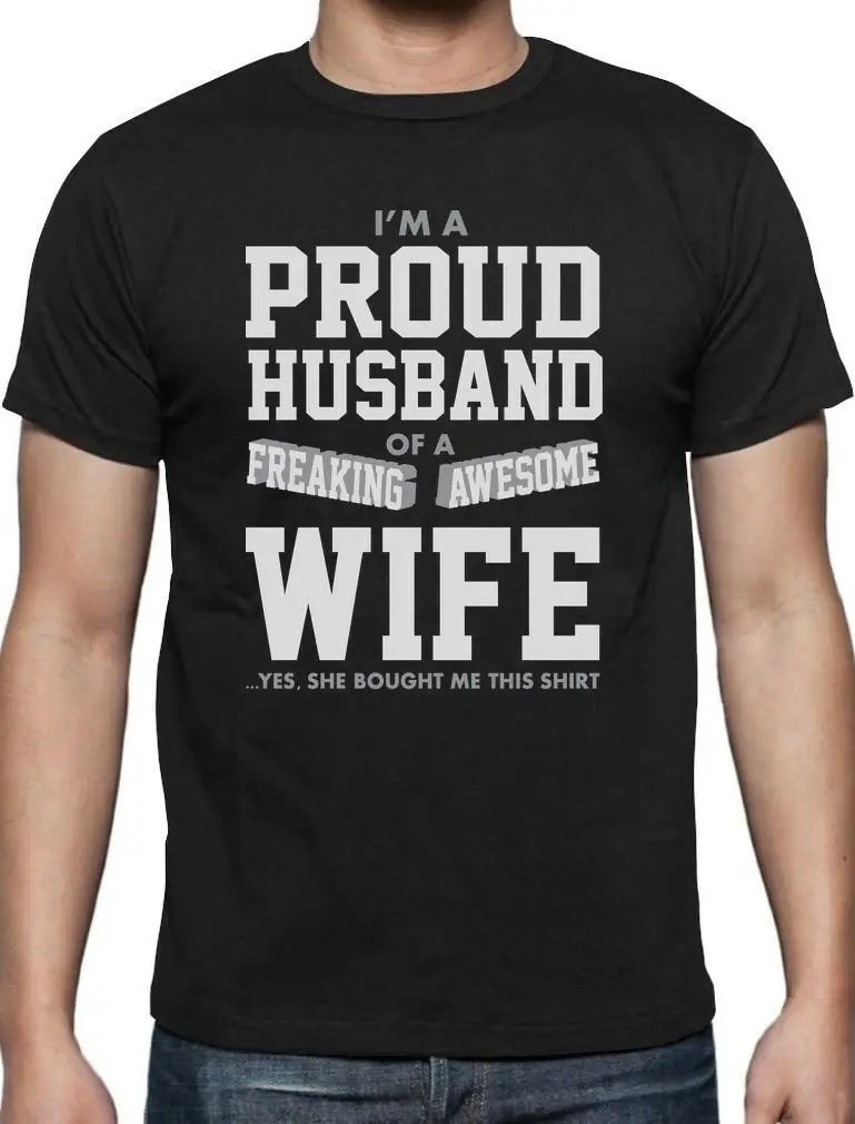 Футболка с надписью Proud husen Of A Black Awesome Wife толстовка длинными рукавами и Gift Idea