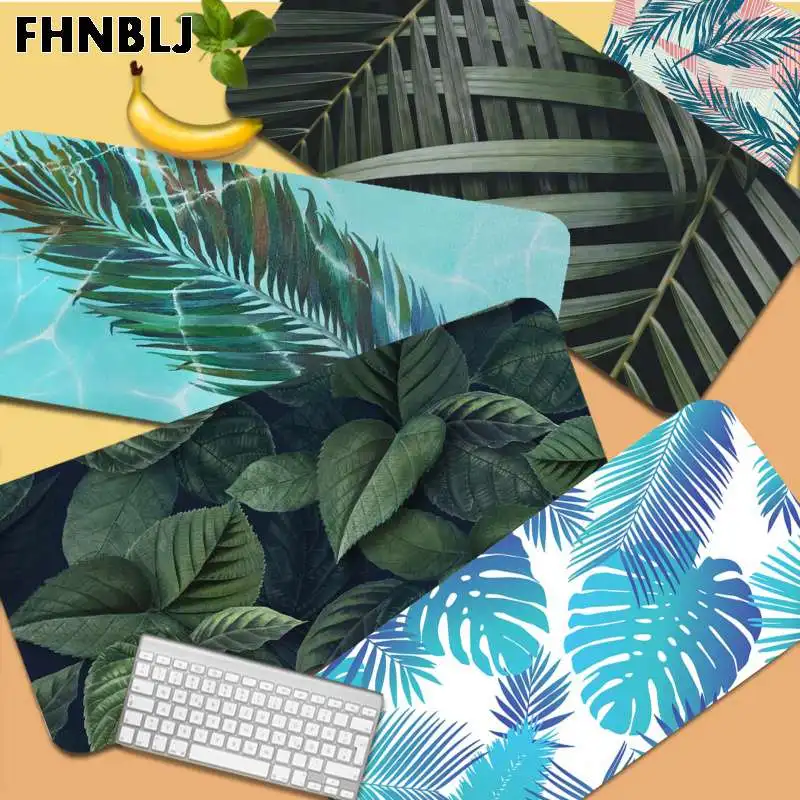 

Игровой коврик для мыши FHNBLJ с зелеными листьями, натуральный каучук, Настольный коврик, размер для игроков в CSGO, настольных ПК, ноутбуков