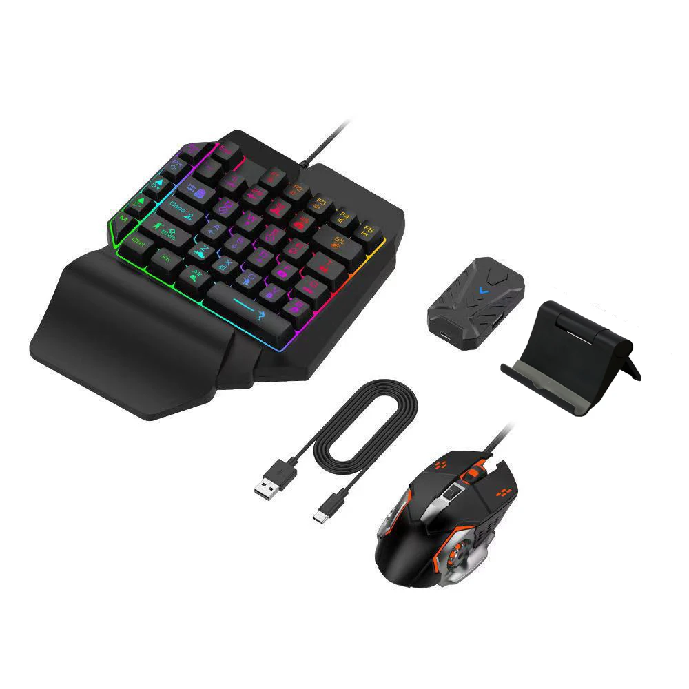 

One-Handed 35-Key Mechanical Gaming Keyboard RGB Backlit Portable Mini Gaming Keyboard Game Controller for PC PS4 Xbox Gamer