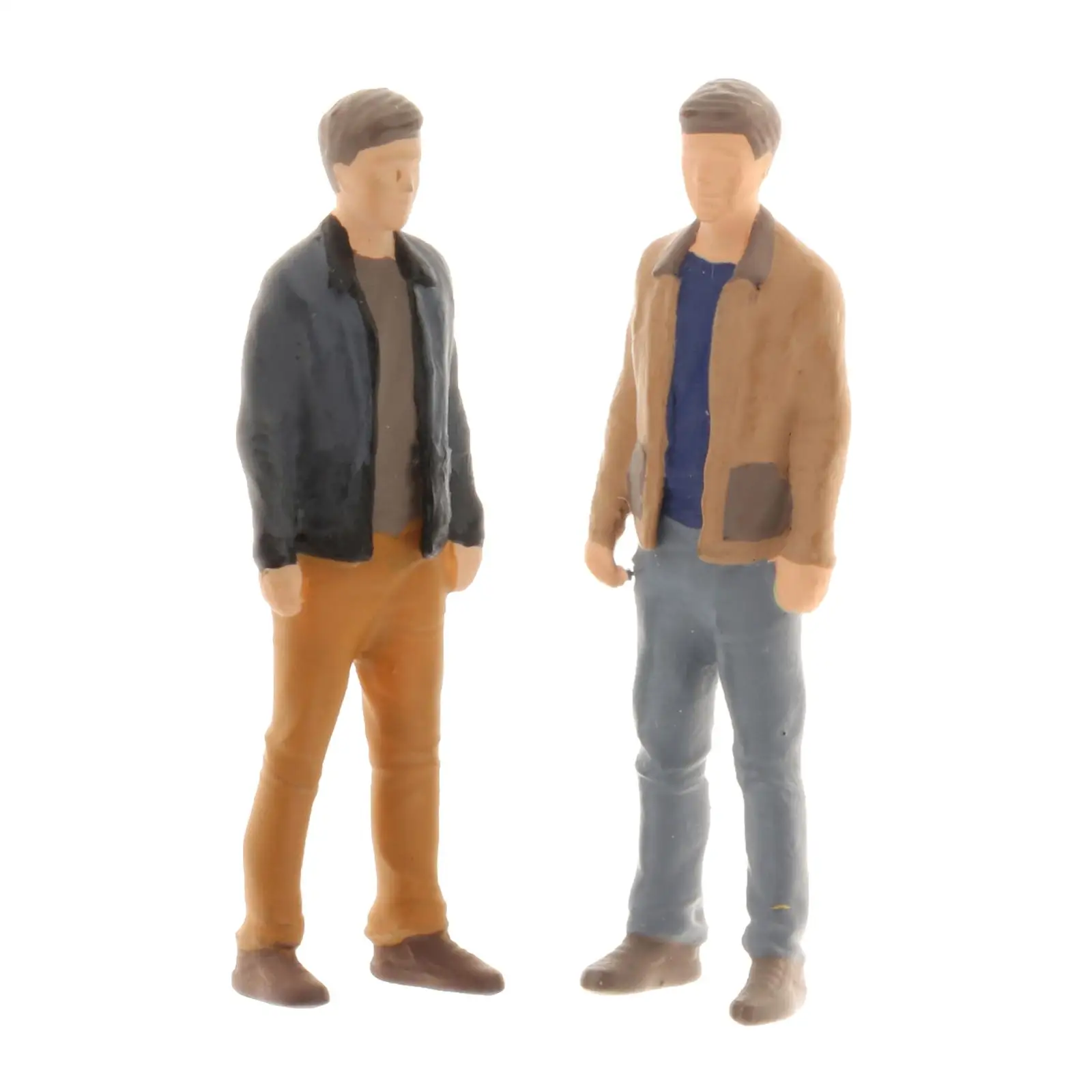 

1:64 Diorama Painted Figure Cool Gentleman Model Doll Building Road Park Layout for Desk Decoration