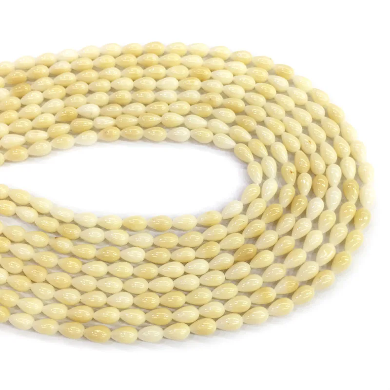 

Белое вертикальное отверстие водопроводной воды каплевидные бусины Коралловые бусы Белый 4x7 мм коралловый камень коралл бусины для самост...