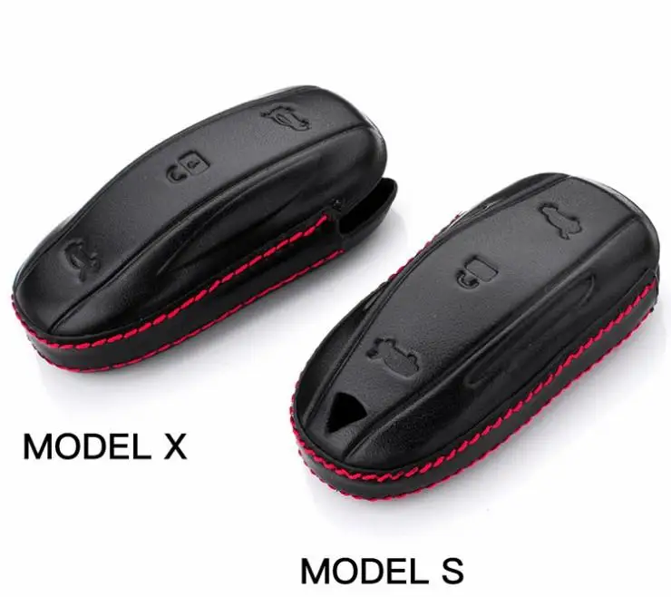 Кожаный чехол-брелок для Tesla Model X S чехол автомобильного ключа защитный |